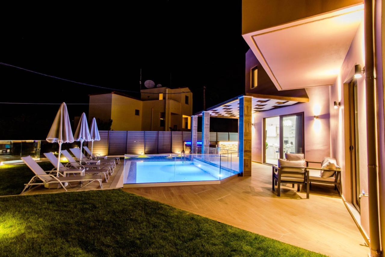 Villa Anthi, A Modern Villa With Salted Water Pool,Hot Tub & Bbq! Rethymno  Exterior photo